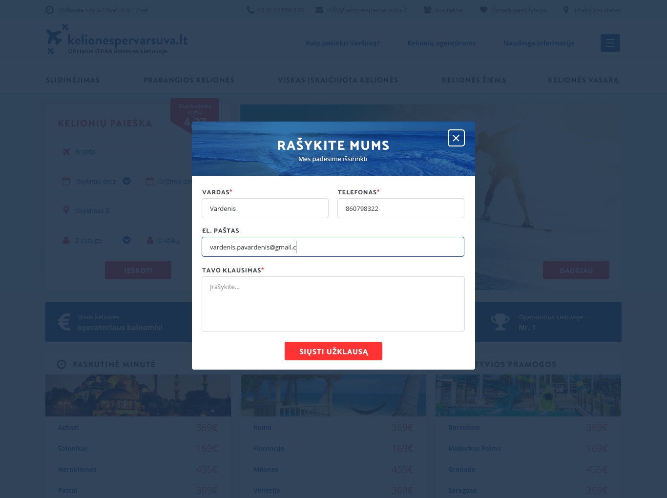 ITAKA Franchise office/Travel portal